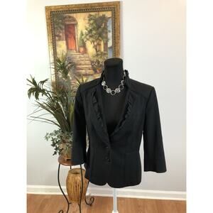 White House Black Market Women Jacket 8 Office Siren Mob 2 Buttons Front Black